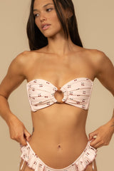 Cherries Tori Ties Bandeau Bikini Top