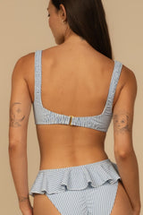 Classic Blue Stripe Zoe Bikini Top