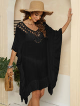 Ruffle edge beach bikini outer cover shirt