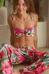 Isla Floral Tori Ties Bandeau Bikini Top