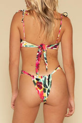 Isla Floral Tori Ties Bandeau Bikini Top