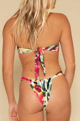 Isla Floral Tori Ties Bandeau Bikini Top