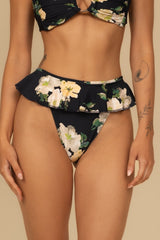 Liz Floral Tamarindo Ruffle Bikini Bottom