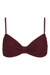 Maroon Crochet Devin Bikini Top