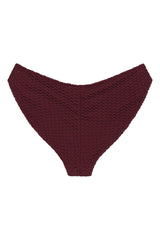Maroon Crochet Added Coverage Lulu (Zig-Zag Stitch) Bikini Bottom