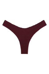 Maroon Crochet Added Coverage Lulu (Zig-Zag Stitch) Bikini Bottom