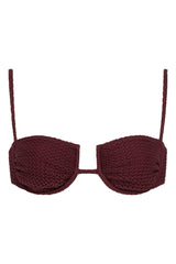 Maroon Crochet Simonette Bikini Top