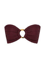 Maroon Crochet Tori Ties Bandeau Bikini Top