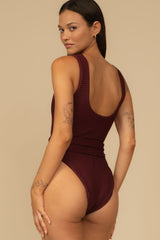 Maroon Crochet Kim One-Piece
