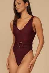 Maroon Crochet Kim One-Piece