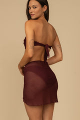 Maroon Crochet Sarong