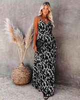 Bianca || New Women's Spaghetti-strap Floral Print Midi Dress
