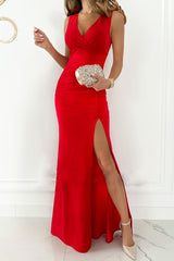 V-neck Sleeveless Dress