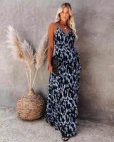 Bianca || New Women's Spaghetti-strap Floral Print Midi Dress