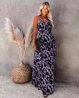 Bianca || New Women's Spaghetti-strap Floral Print Midi Dress