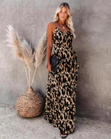 Bianca || New Women's Spaghetti-strap Floral Print Midi Dress