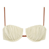 Oat Terracotta Binded Petal Bikini Top