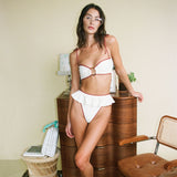 Oat Terracotta Binded Tori Ties Bandeau Bikini Top