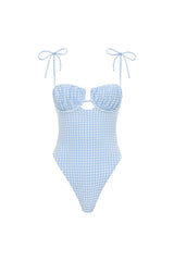 Peri Micro Gingham Petal One-Piece
