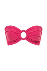 Raspberry Tori Ties Bandeau Bikini Top