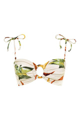Rooted Floral Tori Ties Bandeau Bikini Top