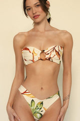 Rooted Floral Tori Ties Bandeau Bikini Top
