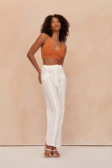 ROSE KNIT TOP - BURNT ORANGE