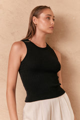 CASS KNIT TANK - BLACK