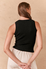 CASS KNIT TANK - BLACK