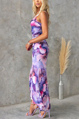 Jess || Flowers Print One-shoulder