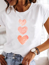 Zoe || Crew Neck Casual Printed T-shirt For Women