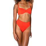 Aima Dora Swimwear Hi-Rise Keyhole Bottom Bottoms XS / PAPAYA SOLO