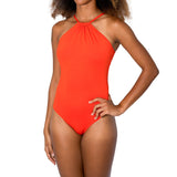 Aima Dora Swimwear High Neck Swimsuit One Pieces XS / PAPAYA SOLO