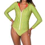 Aima Dora Swimwear Zip Up Long Rash Guard - UPV 50+ sun protection Active XS / TURTLE BAY