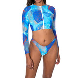 Aima Dora Swimwear Zip Up Short Rash Guard - UPV 50+ sun protection Active XS / INDIAN OCEAN