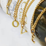 Beach Luxe 26 Letters All-Match 14K Stainless Steel Necklace Necklace