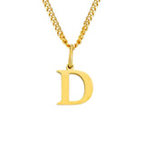Beach Luxe 26 Letters All-Match 14K Stainless Steel Necklace Necklace D Gold