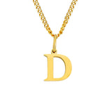 Beach Luxe 26 Letters All-Match 14K Stainless Steel Necklace Necklace D Gold
