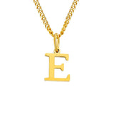 Beach Luxe 26 Letters All-Match 14K Stainless Steel Necklace Necklace E Gold