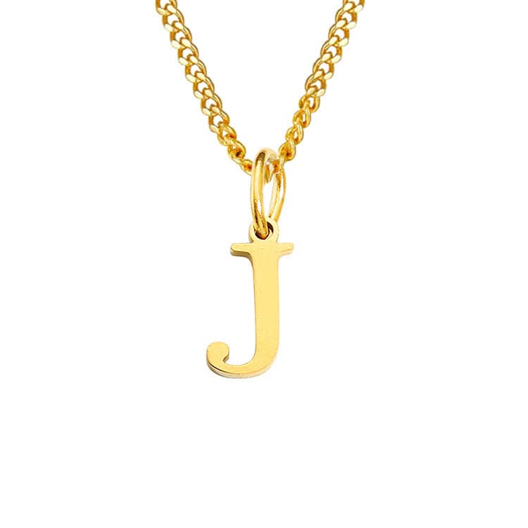 Beach Luxe 26 Letters All-Match 14K Stainless Steel Necklace Necklace J Gold