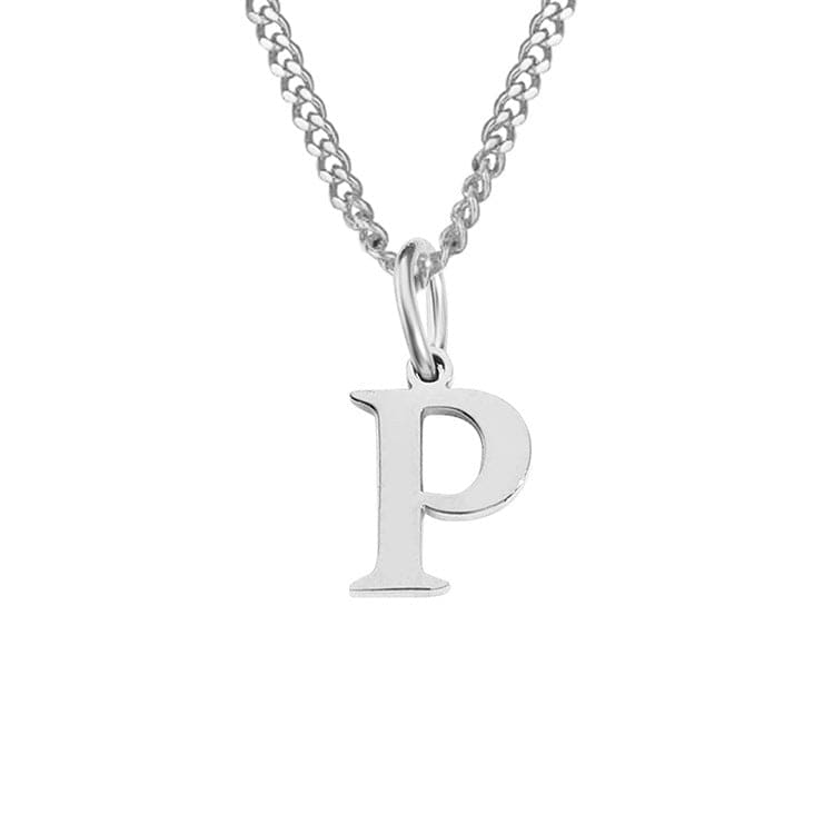 Beach Luxe 26 Letters All-Match 14K Stainless Steel Necklace Necklace P Stainless Steel