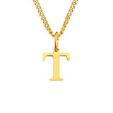 Beach Luxe 26 Letters All-Match 14K Stainless Steel Necklace Necklace T Gold