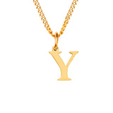 Beach Luxe 26 Letters All-Match 14K Stainless Steel Necklace Necklace Y Rose Gold
