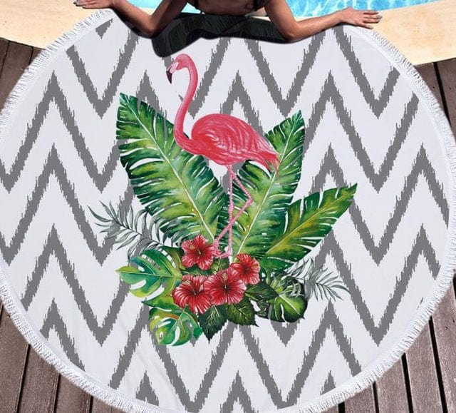 Beach Luxe Flamingo round beach towel 6 style / 150x150cm