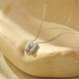 Stainless Steel Bubble Letter Initial Pendant Chunky