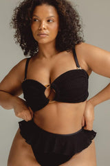 Montce | Black Crochet Tori Bandeau Bikini Top