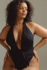 Montce | Black Rib Tropez Tie-Up One-Piece