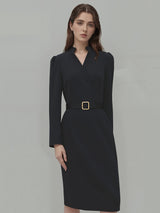Slim-fitting Casual Suit Dress V-neck Long-sleeved
