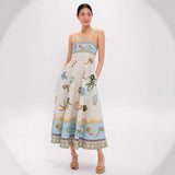 Under the Sea Cotton-linen Camisole Dress