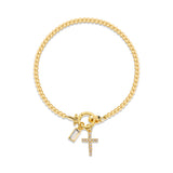 Moon Stone Love Knot Plated 18K Gold Bracelet